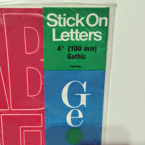 GEOSIGN Stick On Red Letters 4" inches Gothic - Picture 2 of 3